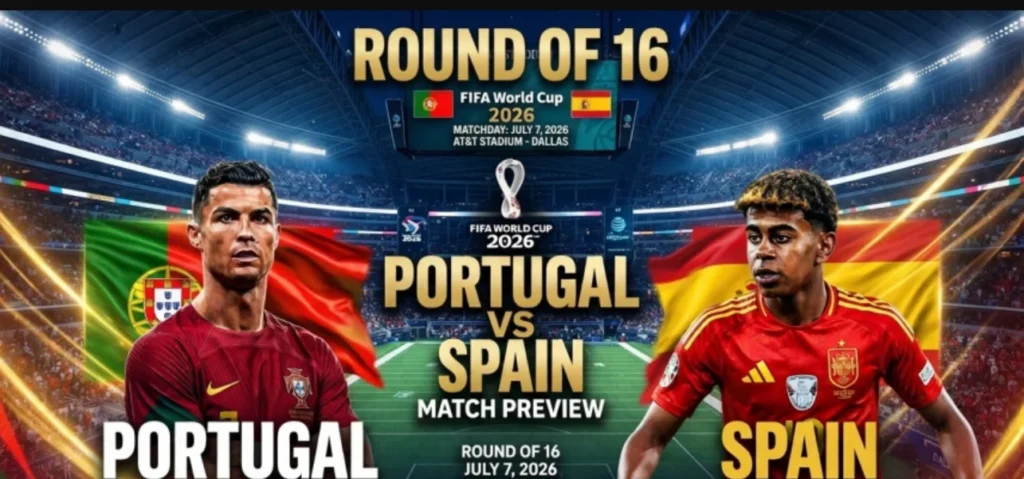 FIFA World Cup Portugal vs Spain 7th July 2026 1:00 AM